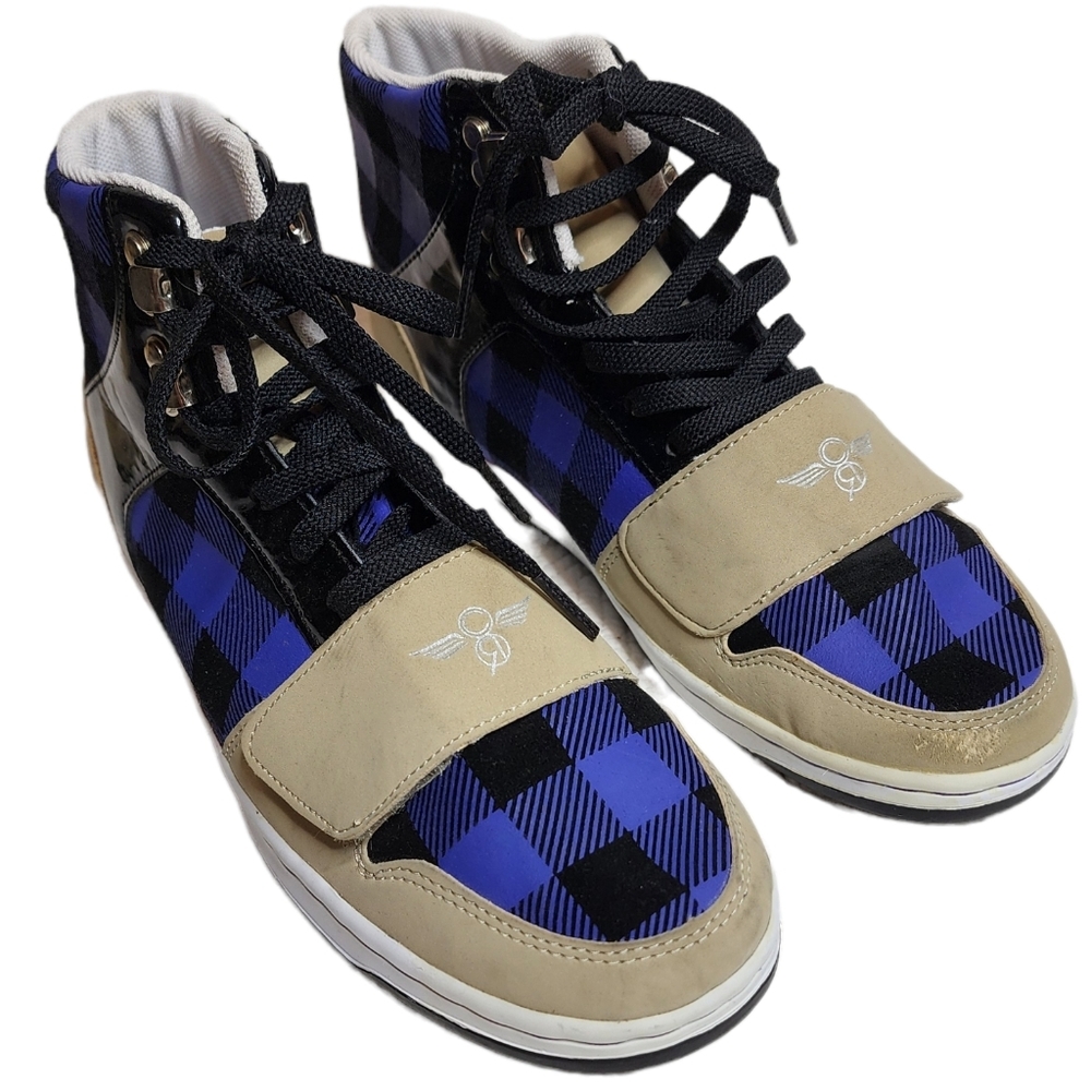 Creative Recreation Cesario Sneaker Tan Purple Black Plaid Size‎ 8 EU 39